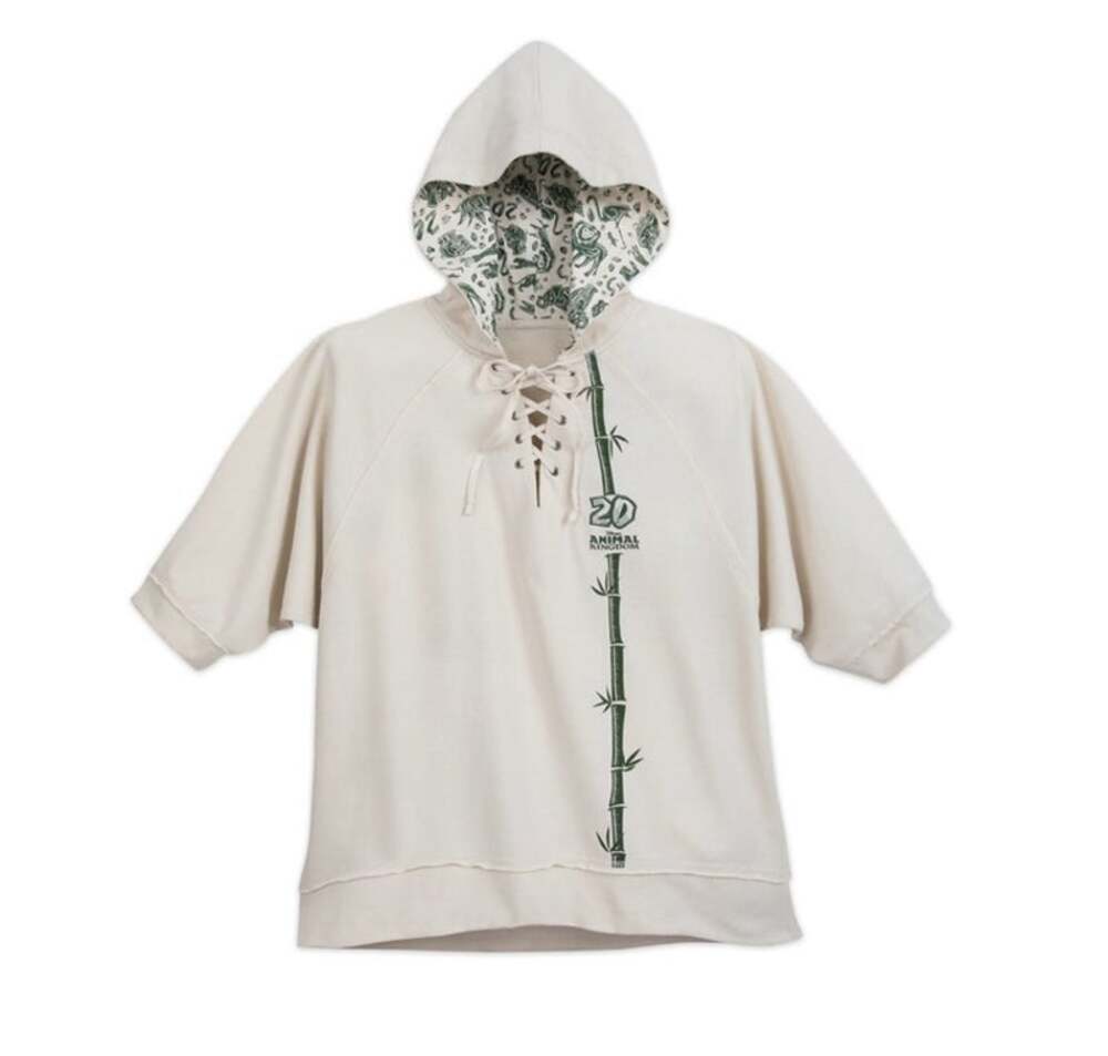 Disney Parks Women's Animal Kingdom Shirt XL Hooded Boxy 20 Years Short Sleeve
